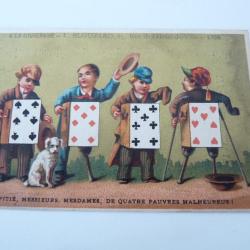 Chromo calendrier  A La Souveraine  Lyon 1882