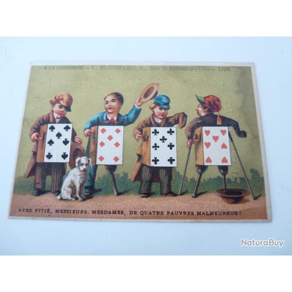 Chromo calendrier  A La Souveraine  Lyon 1882