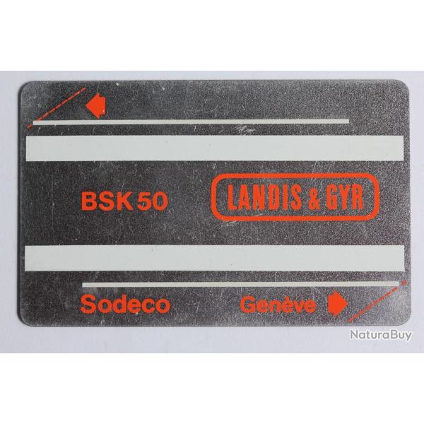 T�l�carte prototype Landis & Gyr Sodeco BSK 50 Gen�ve Suisse orange