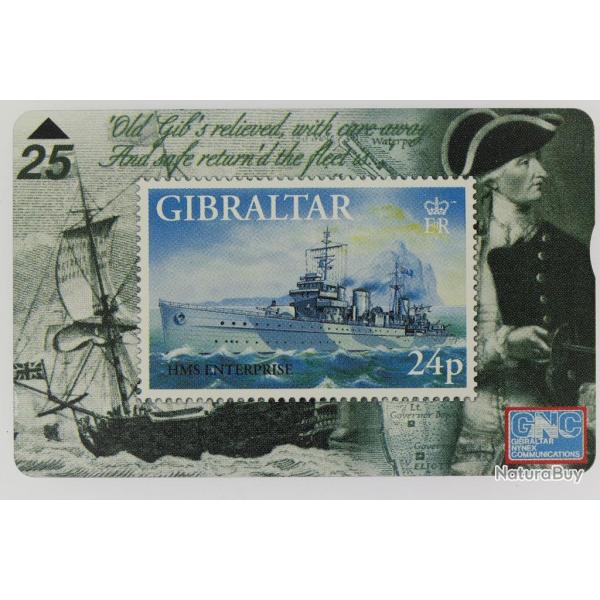 T�l�carte L&G dummy Warships 1997 HMS Enterprise Gibraltar