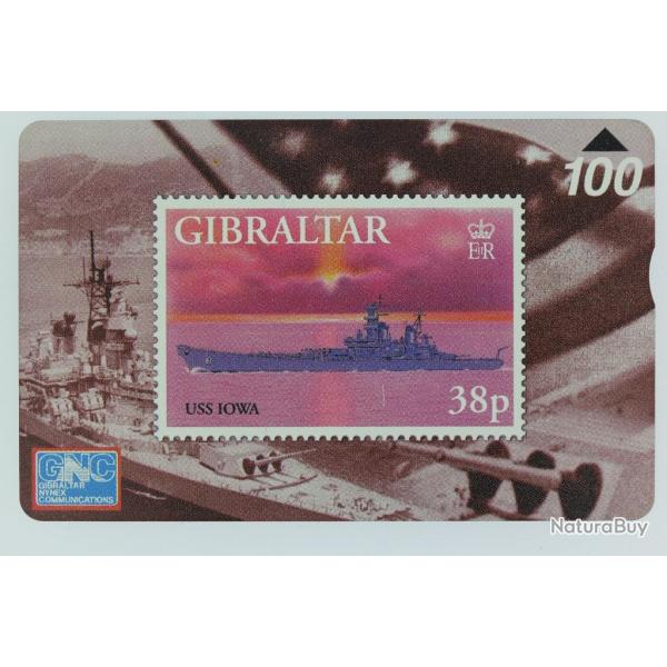 T�l�carte L&G dummy Warships 1997 USS Iowa Gibraltar