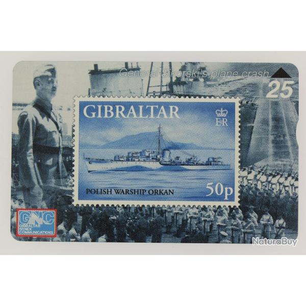 T�l�carte L&G dummy Warships 1997 ORP Orkan Gibraltar