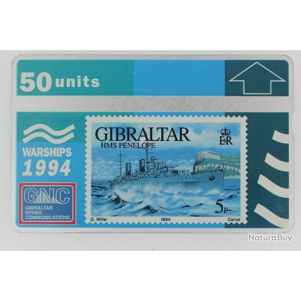 T�l�carte L&G dummy Warships 1994 HMS Penelope Gibraltar