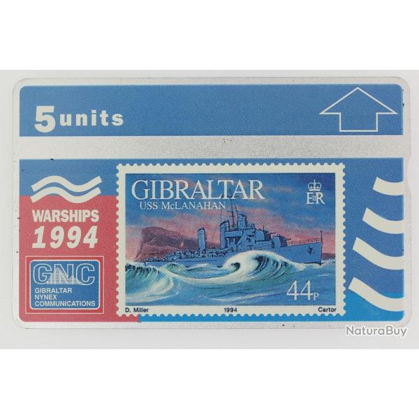 T�l�carte L&G dummy Warships 1994 USS McLanahan Gibraltar