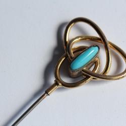 Épingle à chapeau turquoise Art nouveau