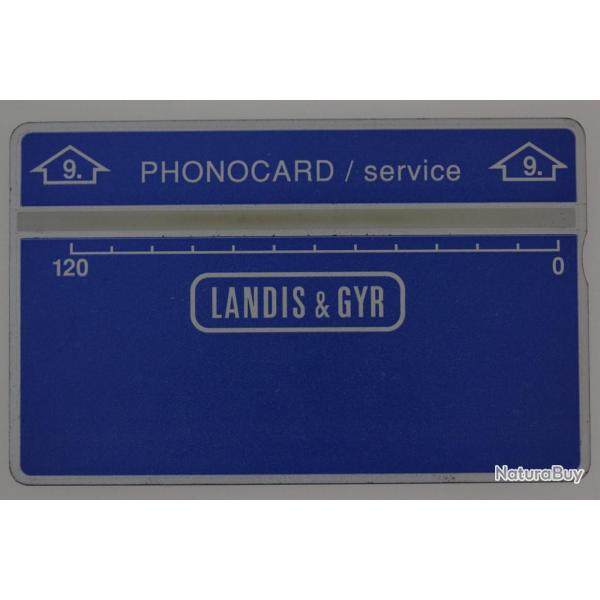 T�l�carte de service Phonocard 9 Landis & Gyr 606A Pays-Bas