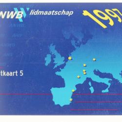 Télécarte test Testkaart 5 ANWB Membership card 1997 Pays-Bas