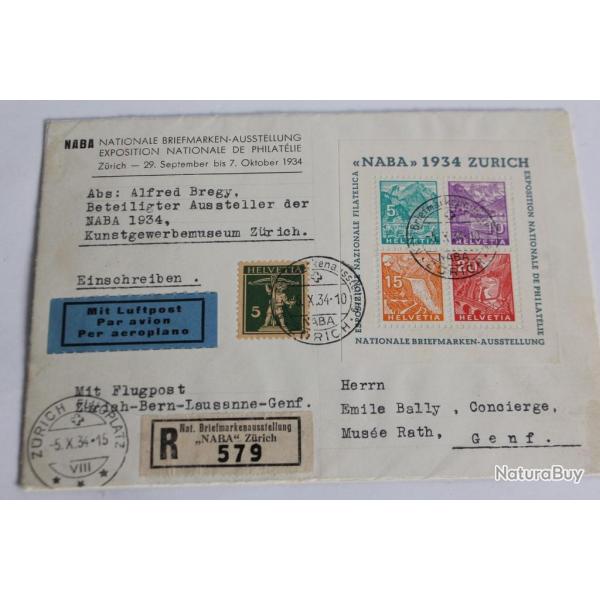 Timbres Naba Zurich 1934 Suisse Exposition de philat�lie