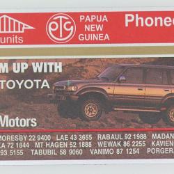 Télécarte L&G dummy Ela Motors Toyota Cruiser Papua New Guinea