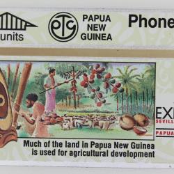 Télécarte L&G dummy Expo '92 Sevilla Agriculture Papua New Guinea