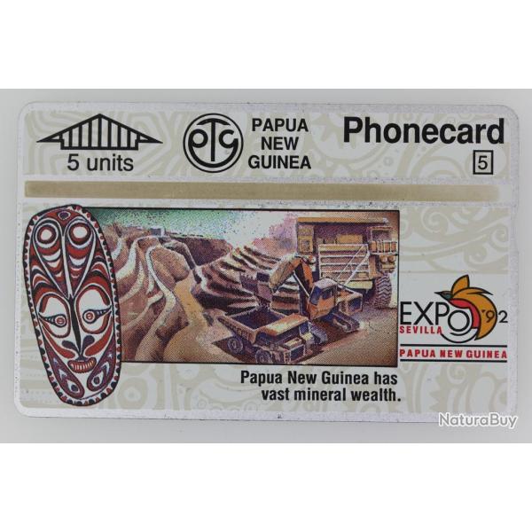 T�l�carte L&G dummy Expo '92 Sevilla Mineral Wealth Papua New Guinea
