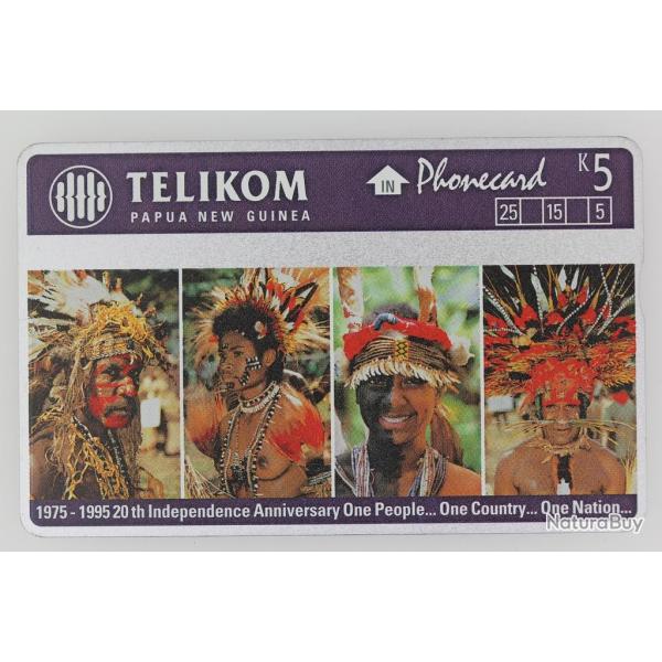 T�l�carte L&G dummy 20th Independence Anniversary Papua New Guinea 1995