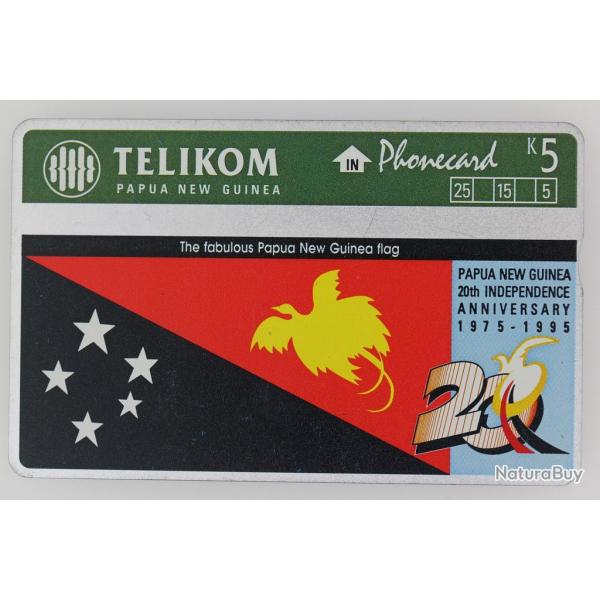 T�l�carte L&G dummy 20th Independence Anniversary Papua New Guinea 1995