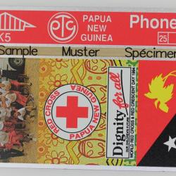 Télécarte L&G dummy Red Cross Dignity for All Flag Papua New Guinea 1994