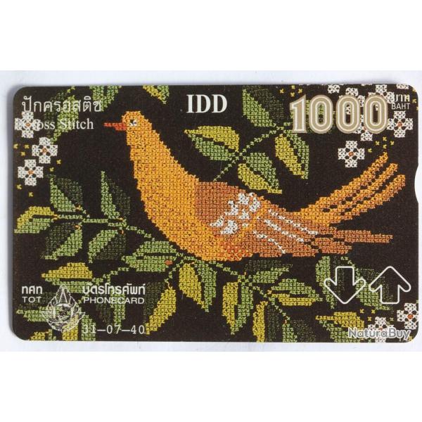 T�l�carte L&G dummy Crosstitch Bird Tha�lande 1997