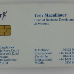 Télécarte British Telecom Siemens S37 Tom Macallister BT Visiting Cards