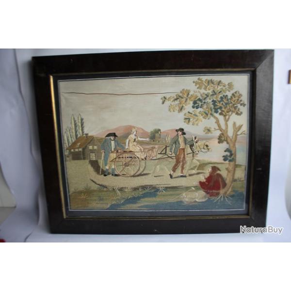 Tableau soie brod�e Napol�on Ier Empire