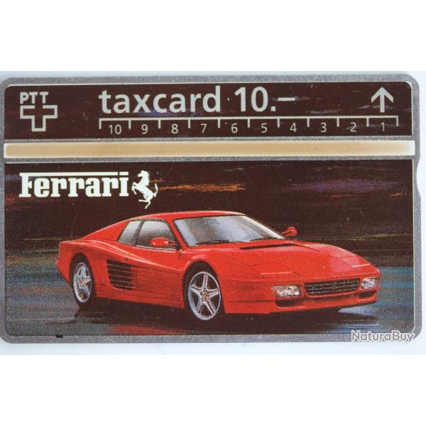 T�l�carte L&G dummy PTT taxcard Ferrari 512 TR automobile Suisse 1992