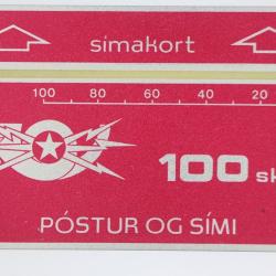 Télécarte Landis & Gyr Símakort 100 skref 601A Islande 1986