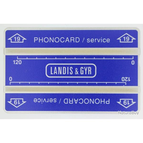 T�l�carte de service Phonocard 19 Landis & Gyr 152 K Pakistan 1986