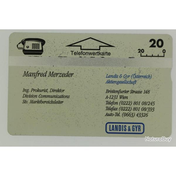 T�l�carte L&G dummy Manfred Merzeder Autriche Visitenkarten