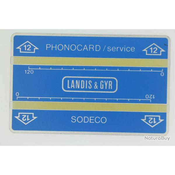 T�l�carte de service Phonocard 12 Landis & Gyr Sodeco 611S Turquie 1986