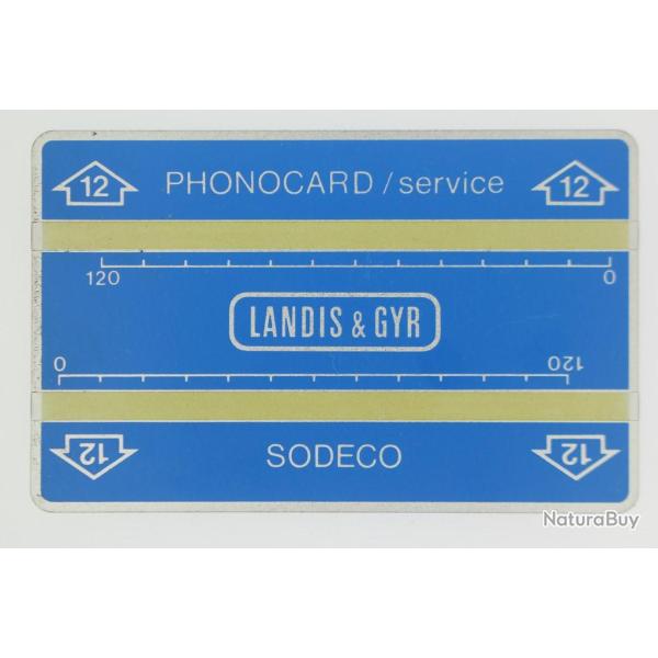 T�l�carte de service Phonocard 12 Landis & Gyr Sodeco 611S Turquie 1986