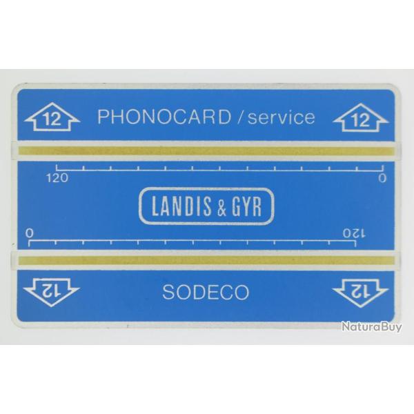 T�l�carte de service Phonocard 12 Landis & Gyr Sodeco 608S Turquie 1986