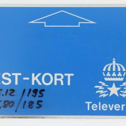 Télécarte Landis & Gyr Test-Kort Televerket 1981 Suède
