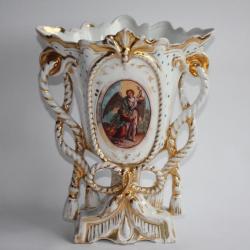 Vase de mariage porcelaine Vieux Paris Ange gardien