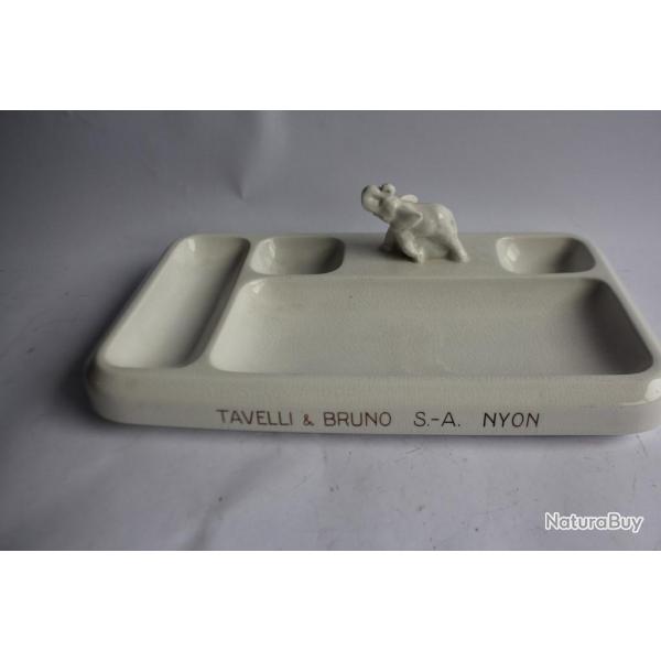 Porte crayons de bureau Art dco cramique lphant