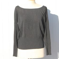 DIOR Pull noir à col blanc Coordonnés T 44