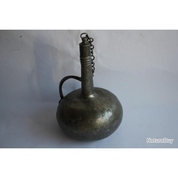 Ancienne Bouteille Ferrire tain BDS Fleur de lys Art populaire