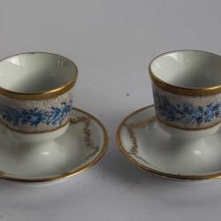 Paire de coquetiers porcelaine KAISER Allemagne peints main