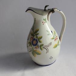 Pichet faïence Saint Clément étain