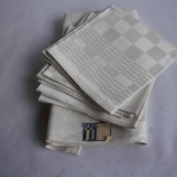 Nappe et 6 serviettes Lin damas Linge ancien