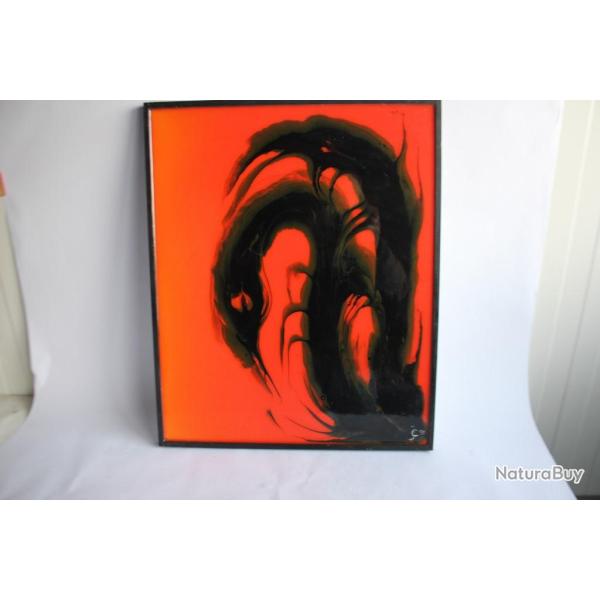Tableau r�sine design sign� JC 1998