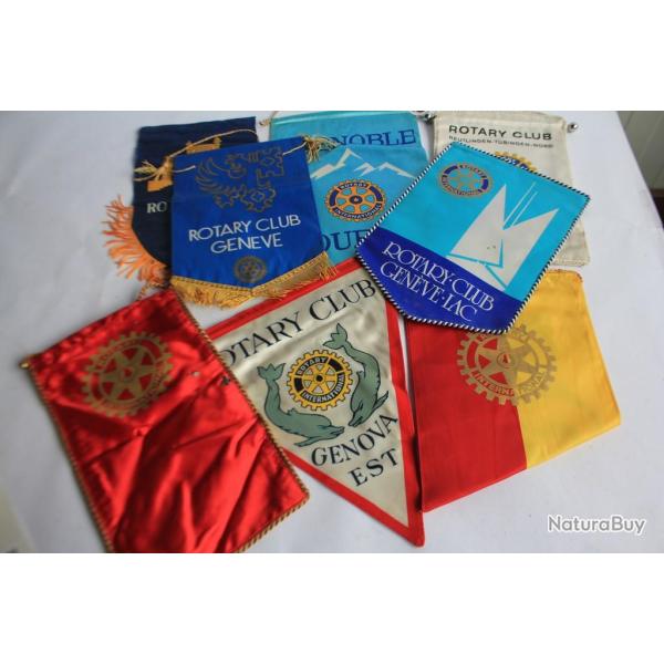 Collection de 8 anciens fanions ROTARY CLUB