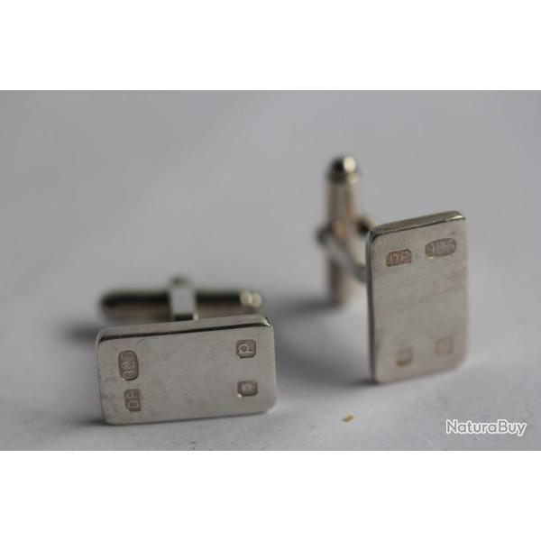 Boutons de manchettes argent Anglais Bijoux