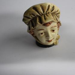 Tirelire à casser faïence Tête de femme