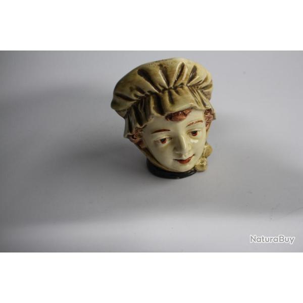 Tirelire  casser faence Tte de femme