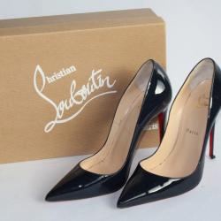 CHRISTIAN LOUBOUTIN Escarpins Pigalle bleu nuit T 38.5 stilettos