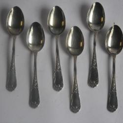 Six petites cuillères à moka argent Italie Stancampiano Eugenio