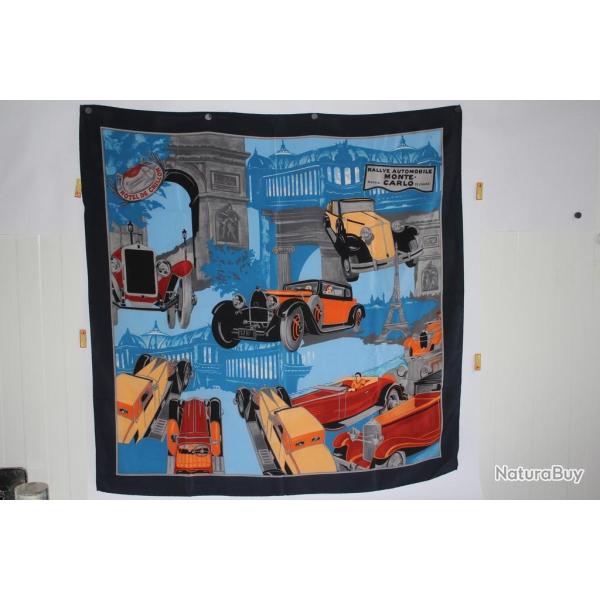 Foulard soie Rallye automobile Monte-Carlo H�tel Crillon