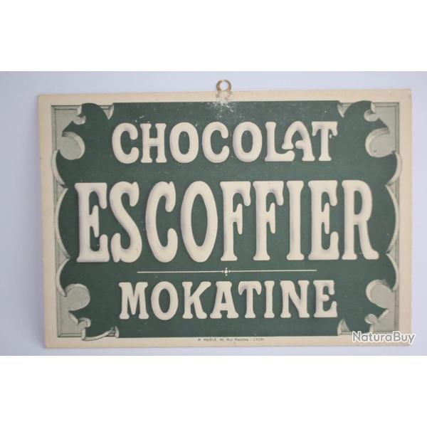 Ancien Carton publicitaire Chocolat Escoffier Mokatine Lyon
