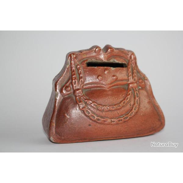 Ancienne tirelire � casser gr�s Sac � main