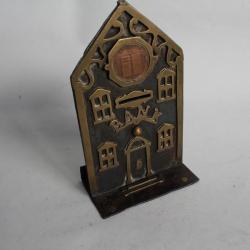 Tirelire ancienne BANK laiton et fer