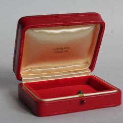 LOMBARD Écrin long pour bijoux cuir rouge