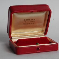 LOMBARD Écrin long pour bijoux cuir bordeaux boutons de manchette