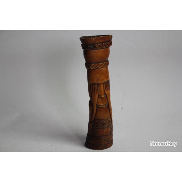 Statuette os sculpt� Art ethnique africain Lega Congo